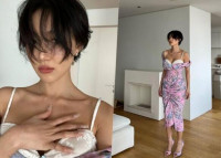화사, 모델 뺨치는 콜라병 몸매…집에서도 '과감한 노출'