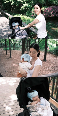 '윤박♥' 김수빈, 깜찍한 아들 미모 자랑 우리집 쪼꼬미랑 산책하기