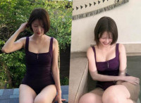 임현주, 보라색 수영복 자태 공개…러블리한 눈웃음